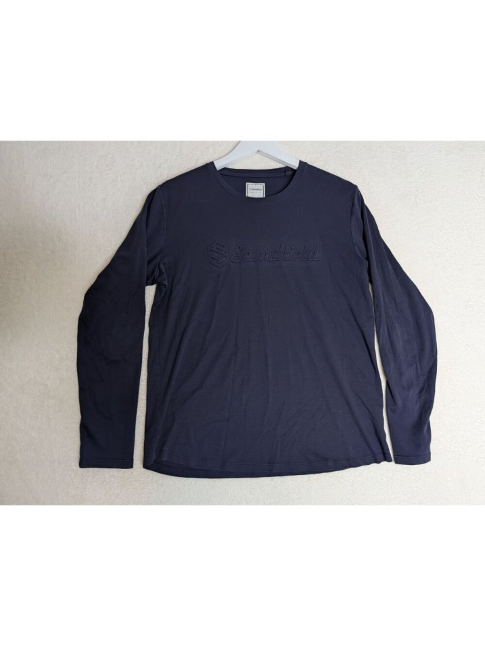 Samshield Premium Line Size L Navy Long Sleeve Equestrian Tee Embossed Logo - Picture 9 of 9